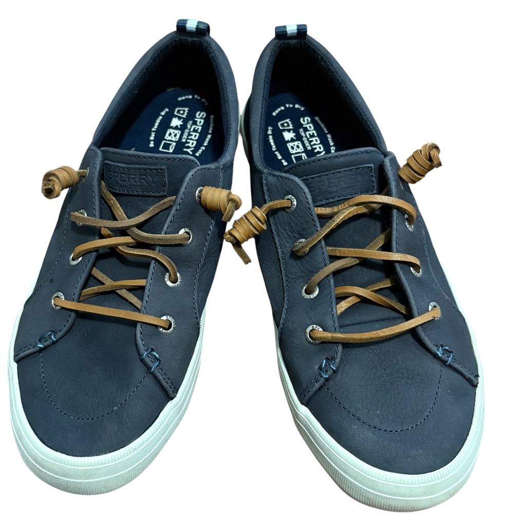 Sperry Women’s Dark Blue Sneakers with Tan Laces